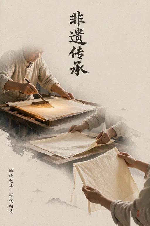 非遗传承——三代匠人之手 · 晒纸之手，世代相传